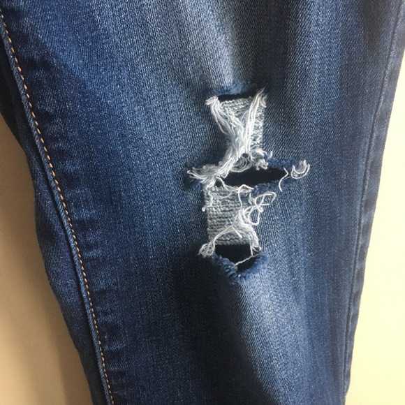 AE Distressed Dark Wash Skinny Jeans Jeggings - Picture 4 of 8